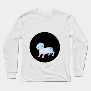 Dachshund - Soft Lilac Silhouette Long Sleeve T-Shirt